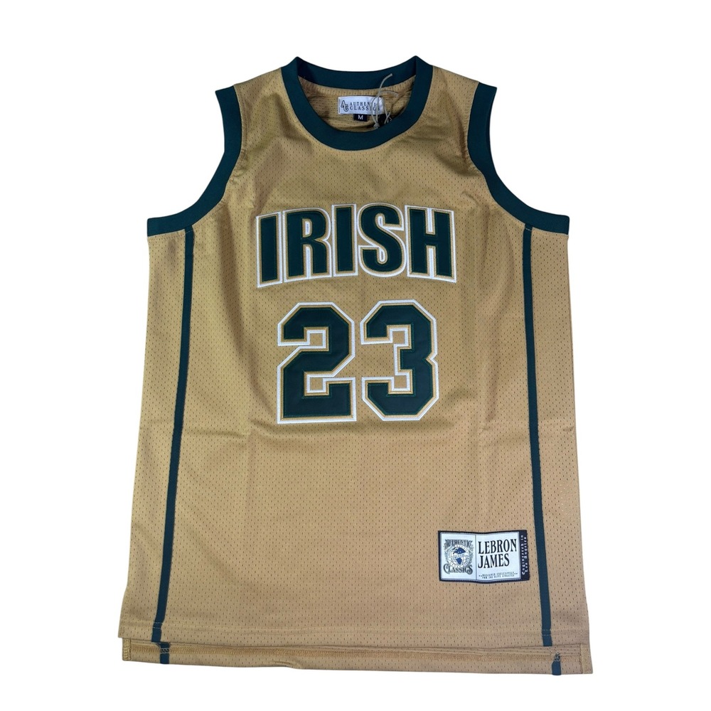 Authentic Classic LeBron James St Vincent St Mary Irish HS Jersey Gold Size MED